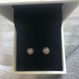 Pandora silver pavé stud earrings